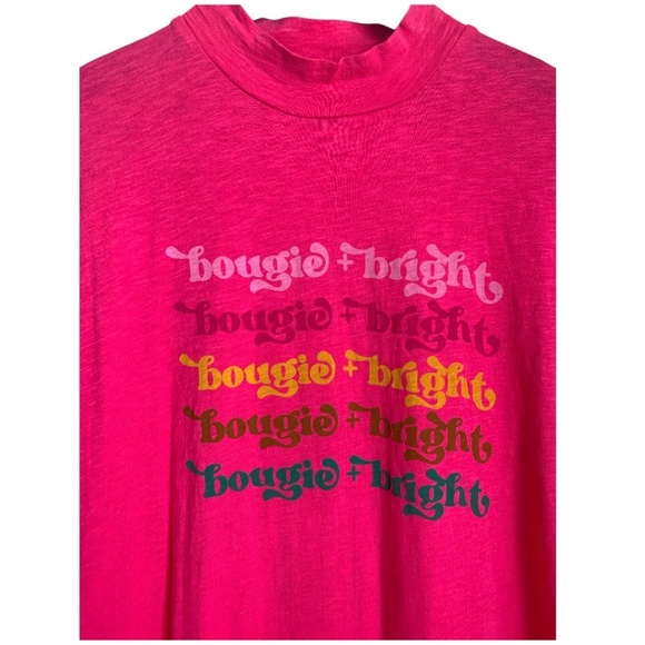 Vada Winter Bougie + Bright Dress Size Medium Pink Cotton Long T-Shirt Dress - Picture 3 of 6